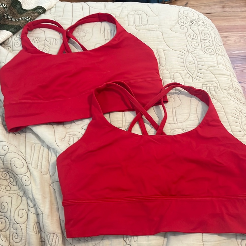 Lululemon Energy Longline Bra - Bundle 2 for 1 - Dark Red size 8